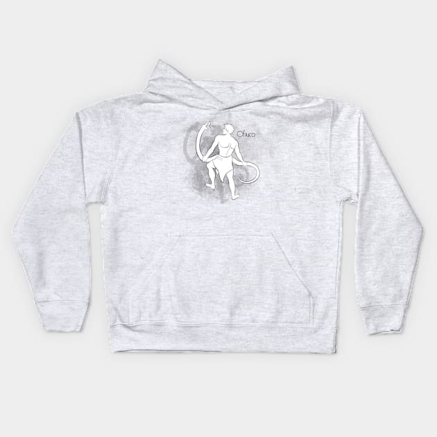 Zodiac sign Ophiuchus - Black and white lineart Kids Hoodie by Red Fody